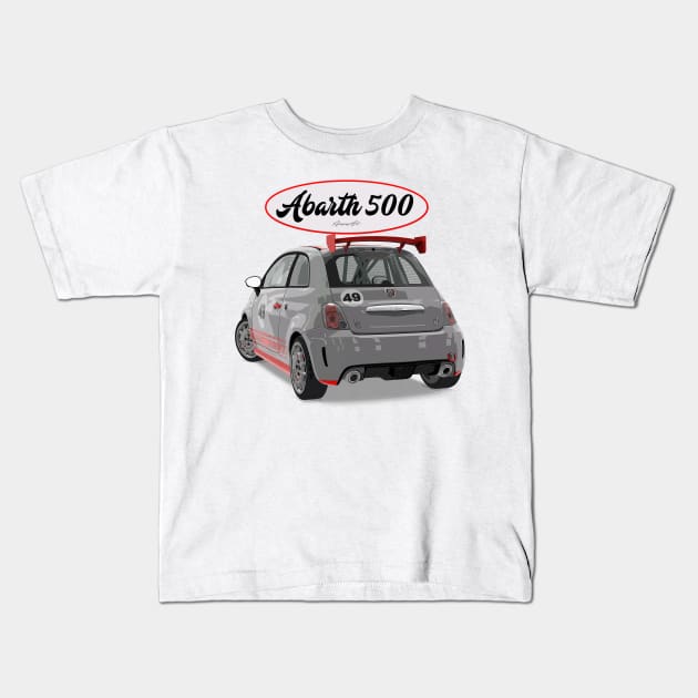 ABARTH 500 Back Kids T-Shirt by PjesusArt